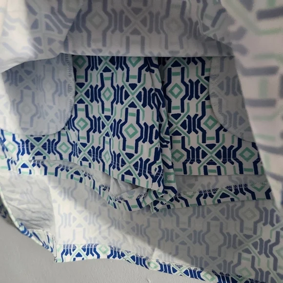 J. McLauglin Blue Green Geometric Skort Pull-On Zip Pockets Catalina Cloth - Picture 3 of 7
